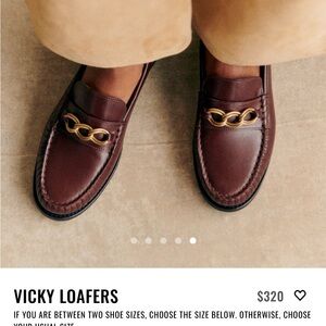 Sezane Vicky Loafers in Deep Brown with Gold Accent